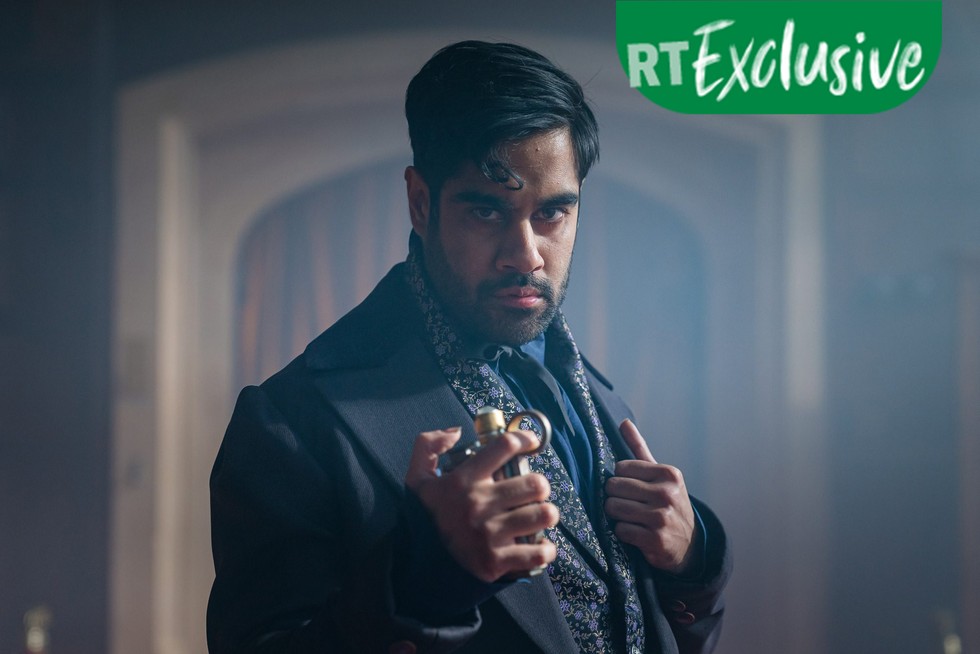 Sacha Dhawan in Doctor Who, with his hands to his chest