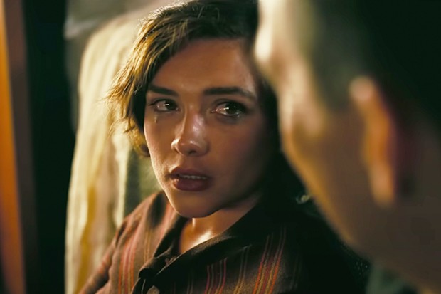 Florence Pugh as Jean Tatlock in Oppenheimer, crying