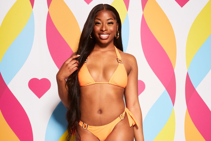Love Island season 10's Catherine Agbaje in an orange bikini
