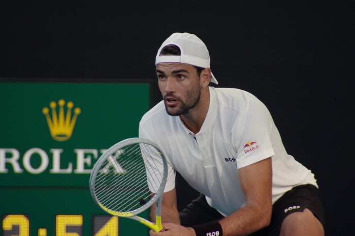 Matteo Berrettini playing tennis