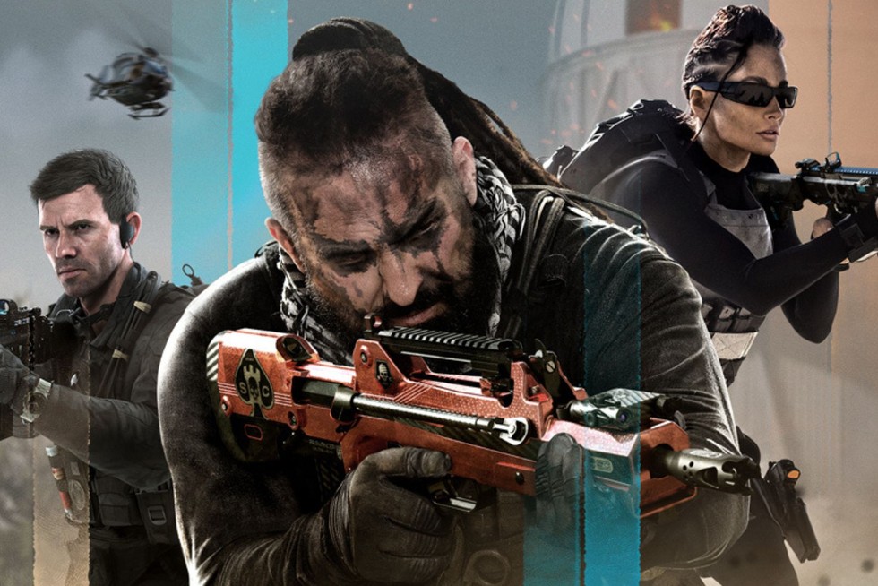 MW2 key art, showing three characters with guns